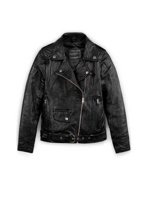 Terminator Genisys Sarah Connor Kids Faux Leather Jacket front view