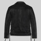 Terminator 2 Black Leather Biker Jacket in black Napa leather, product view 2