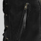 Terminator 2 Black Leather Biker Jacket in black Napa leather, product view 3