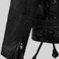 Terminator 2 Black Leather Biker Jacket in black Napa leather, product view 5