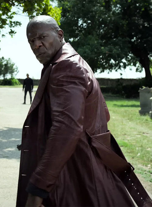 Terry Crews The Killer Game Black Leather Long Coat – Terry Crews wearing the look, photo 3