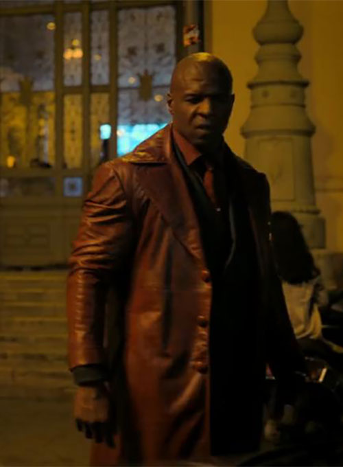 Terry Crews The Killer Game Black Leather Long Coat – Terry Crews wearing the look, photo 4
