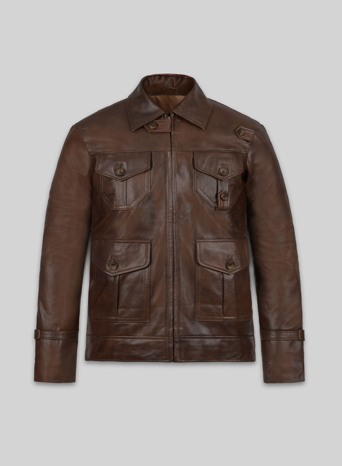 The Expendables 2 Jason Statham Black Leather Jacket – front view