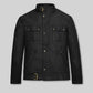 The Expendables Lee Christmas Black Leather Jacket – front view