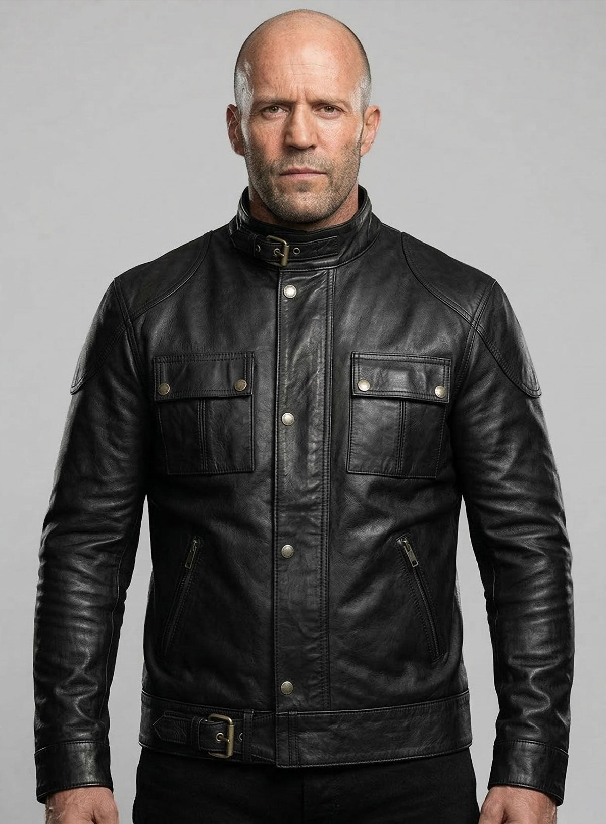 The Expendables Lee Christmas Black Leather Jacket – alternate view