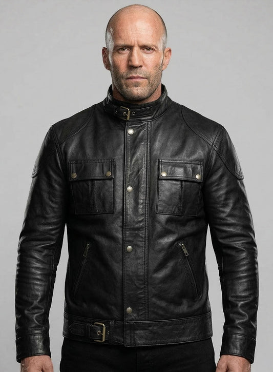 The Expendables Lee Christmas Black Leather Jacket – alternate view
