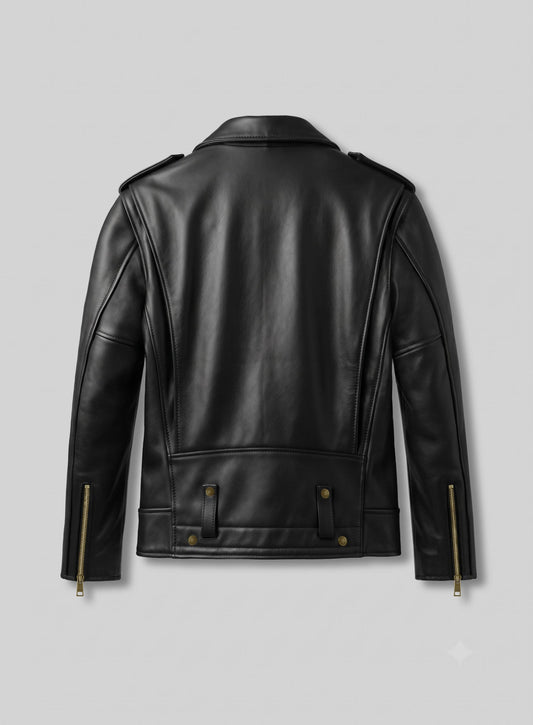 The Wrecking Crew Jason Momoa Black Leather Jacket – back view