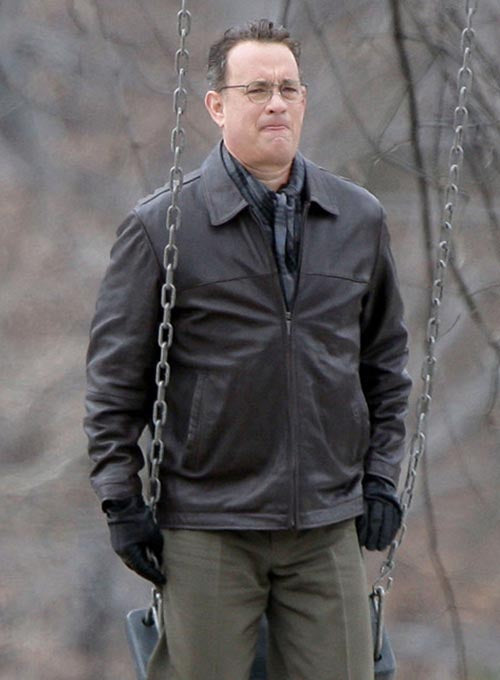 Tom Hanks Extremely Loud & Incredibly Close Black Leather Jacket – front view