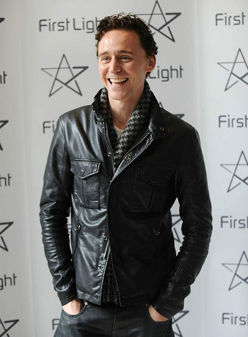 Tom Hiddleston Black Leather Jacket – Tom Hiddleston celebrity photo