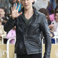 Tom Hiddleston Black Leather Jacket – Tom Hiddleston wearing the look, photo 2