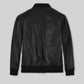 Tom Holland Black Leather Jacket – back view