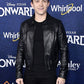 Tom Holland Black Bomber Leather Jacket – Tom Holland wearing the look, photo 2