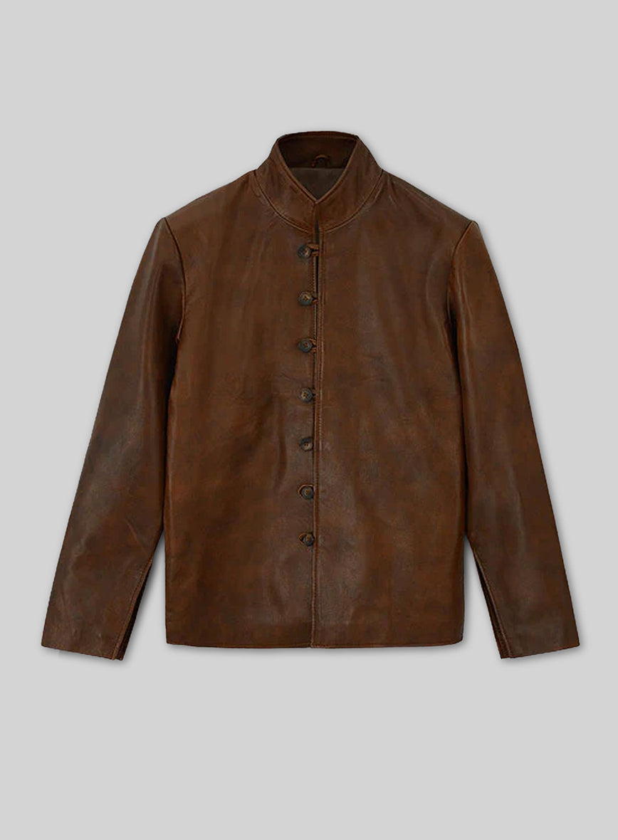 Tom Riley Da Vinci's Demons Black Leather Jacket Style 2 – front view