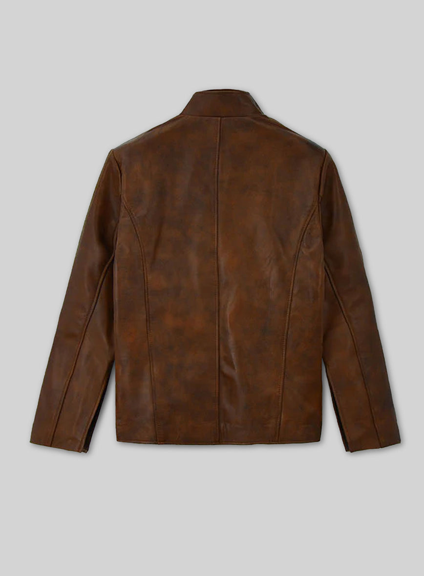 Tom Riley Da Vinci's Demons Black Leather Jacket Style 2 – back view