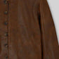 Tom Riley Da Vinci's Demons Black Leather Jacket Style 2 – close-up detail of front closure, pocket and leather stitching