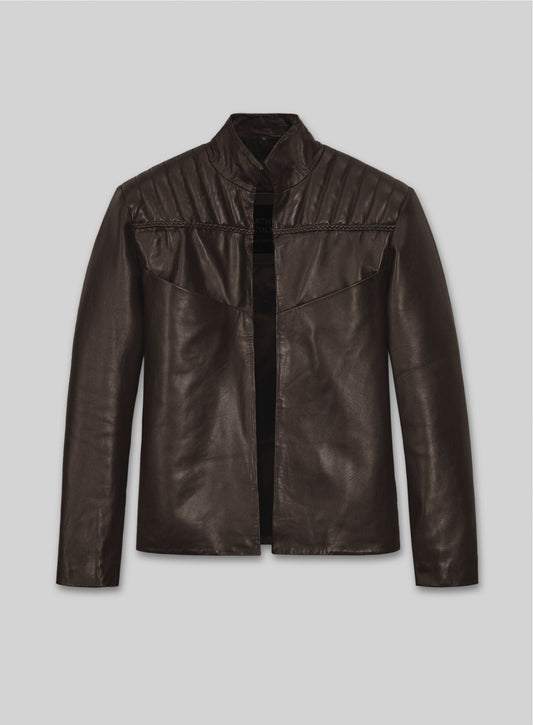 Tom Riley Da Vinci's Demons Black Leather Jacket – front view