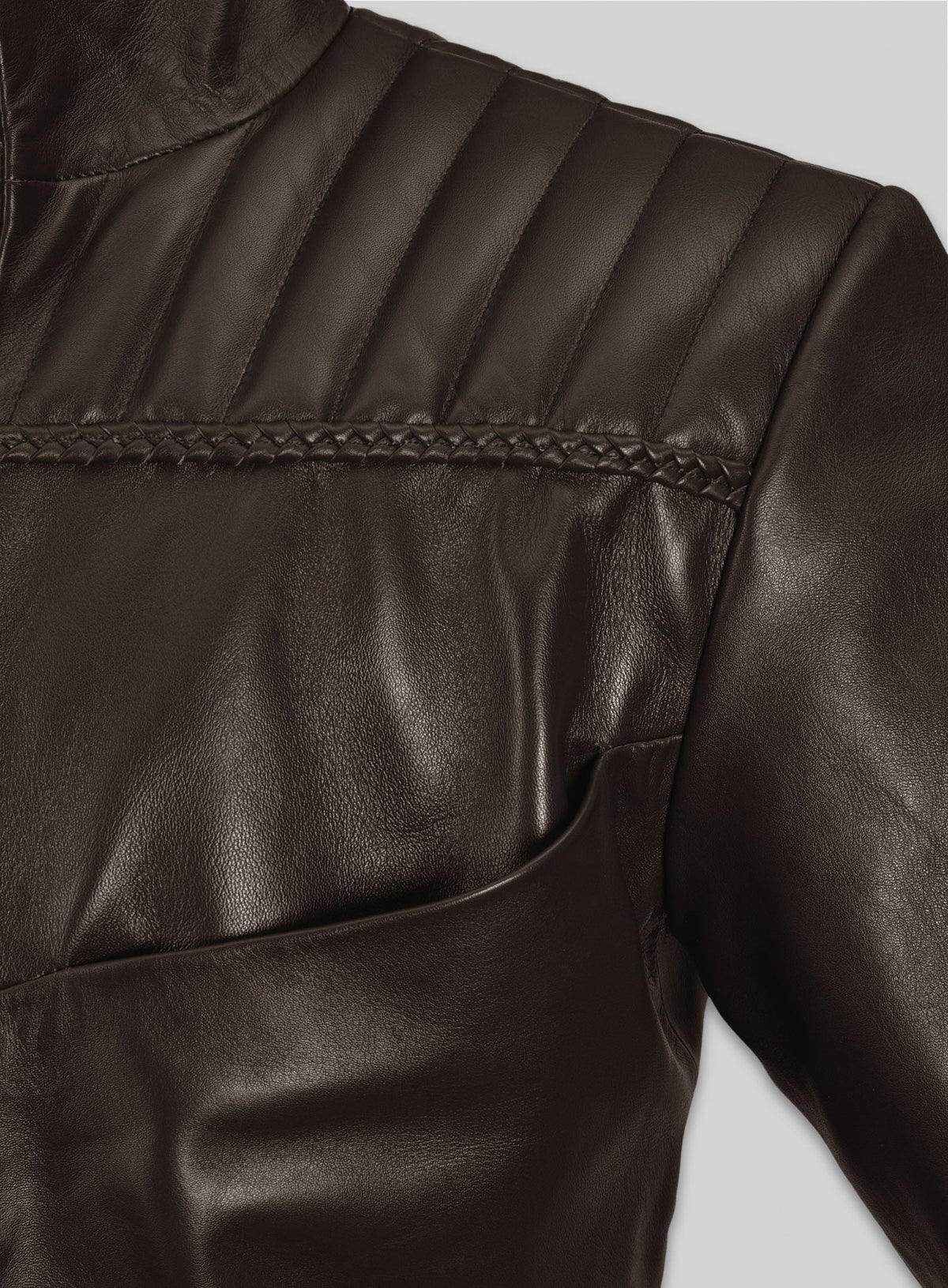 Tom Riley Da Vinci's Demons Black Leather Jacket – close-up and worn views