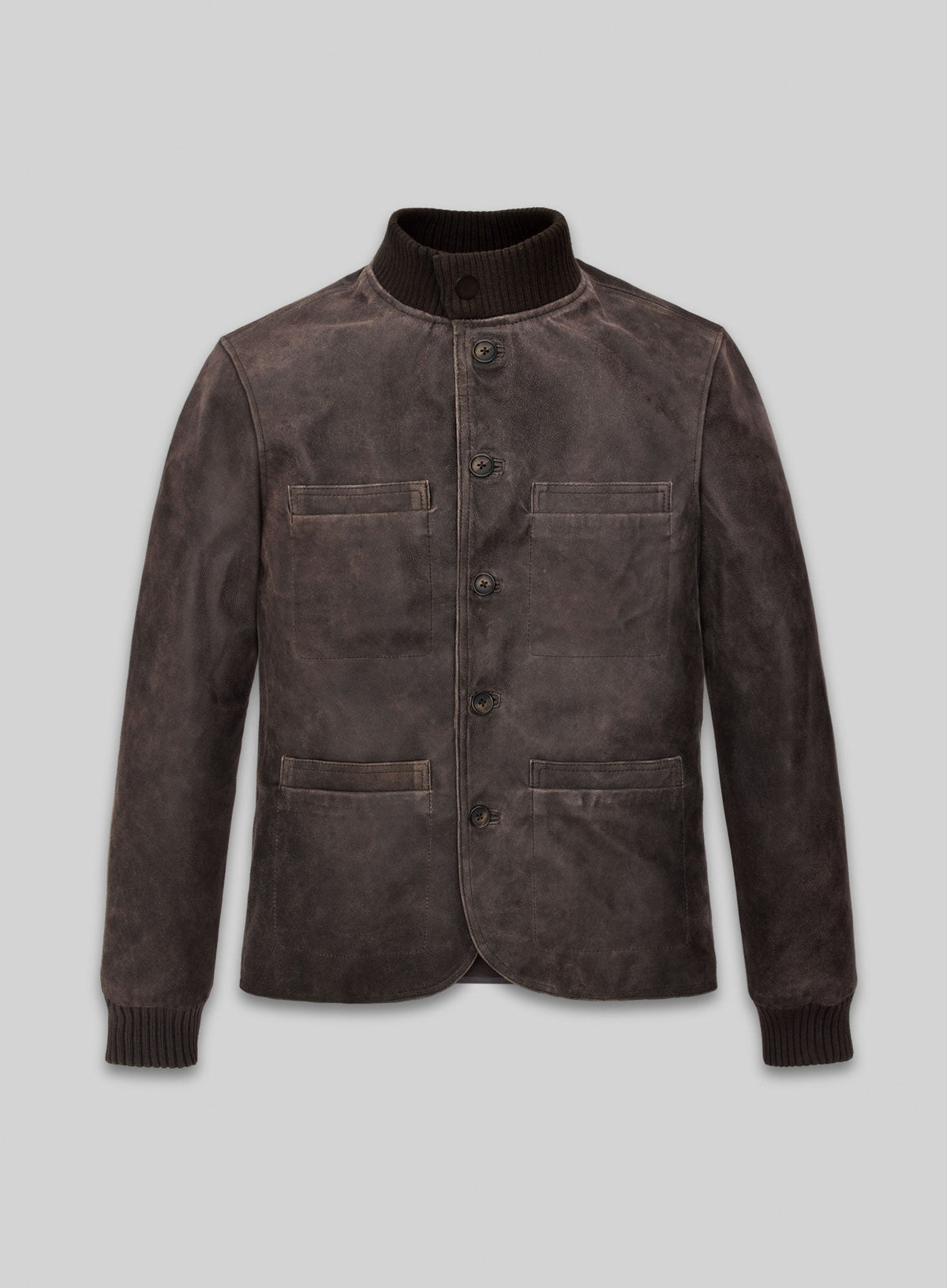 Tom Hardy MobLand Brown Leather Jacket in vintage brown Napa leather, product view 1
