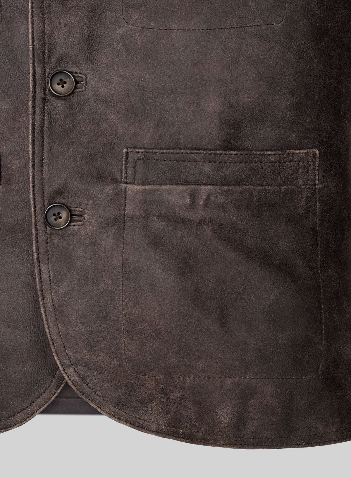 Tom Hardy MobLand Brown Leather Jacket in vintage brown Napa leather, product view 5