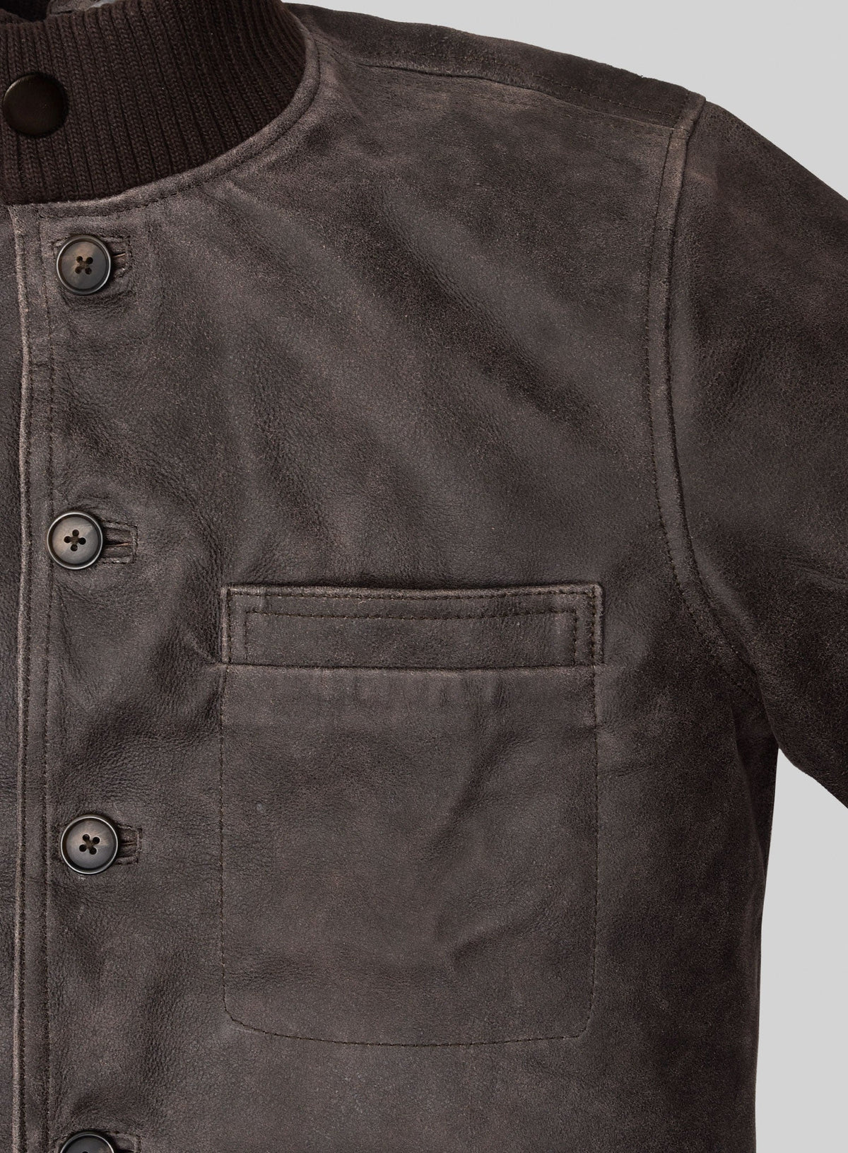 Tom Hardy MobLand Brown Leather Jacket in vintage brown Napa leather, product view 6
