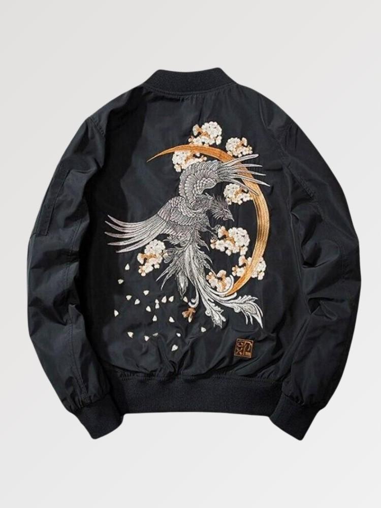 Traditional Japanese Embroidered Bomber 'Tottori' - Sublimation Jacket ( Recreated Edition )