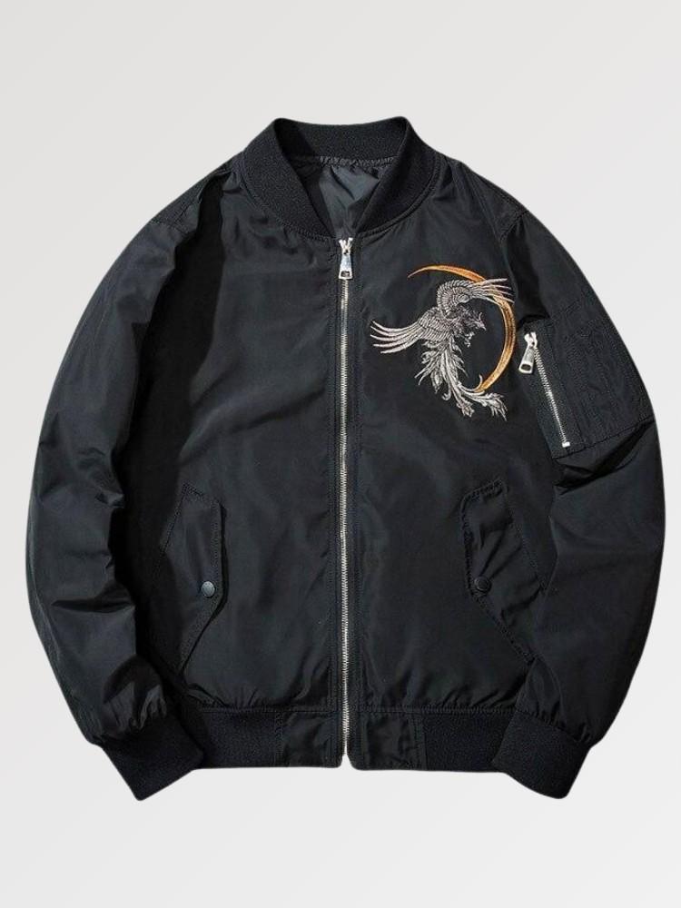 Traditional Japanese Embroidered Bomber 'Tottori' - Sublimation Jacket ( Recreated Edition )