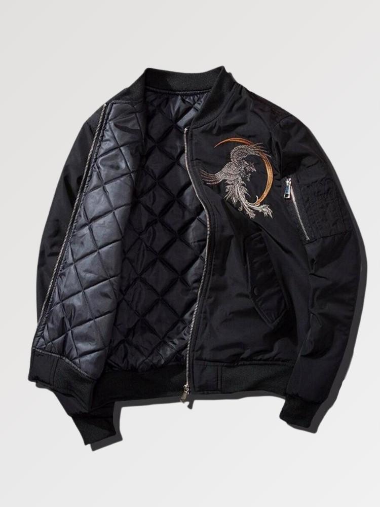 Traditional Japanese Embroidered Bomber 'Tottori' - Sublimation Jacket ( Recreated Edition )