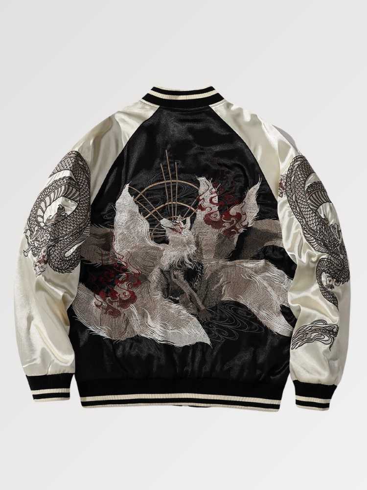Traditional Japanese Sukajan Fox Design 'Kitsune' - Sublimation Jacket ( Recreated Edition )