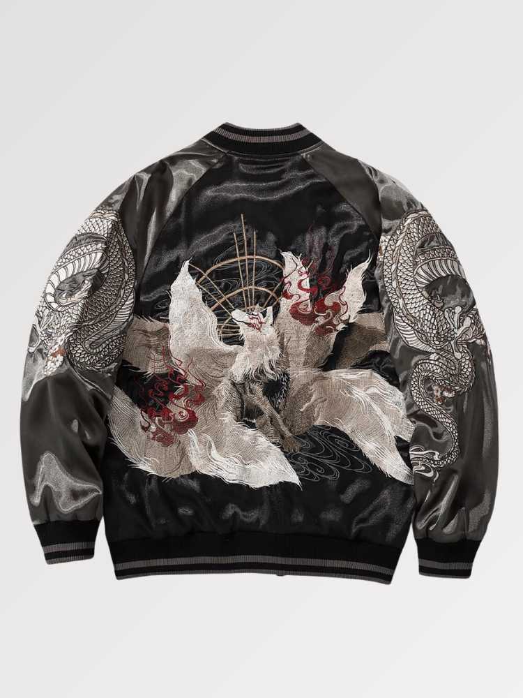 Traditional Japanese Sukajan Fox Design 'Kitsune' - Sublimation Jacket ( Recreated Edition )