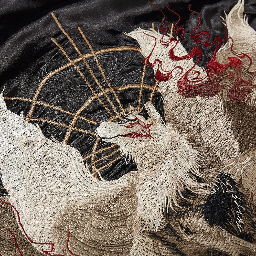 Traditional Japanese Sukajan Fox Design 'Kitsune' - Sublimation Jacket ( Recreated Edition )