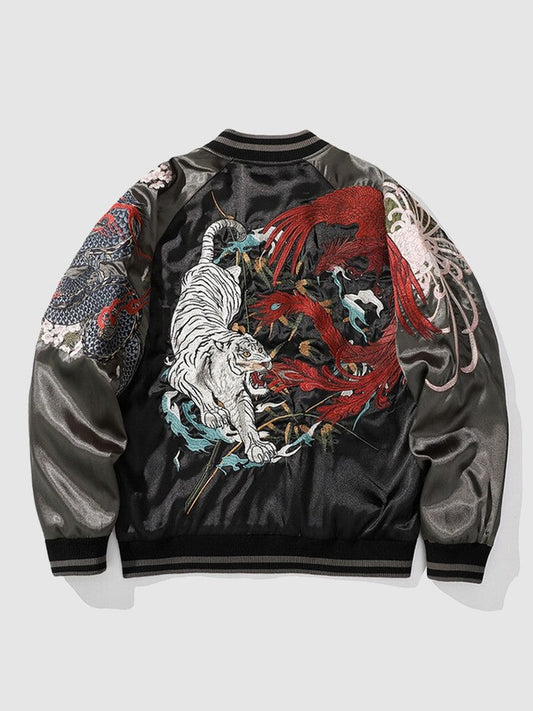 Traditional Japanese Sukajan Jacket 'Aka' - Sublimation Jacket ( Recreated Edition )