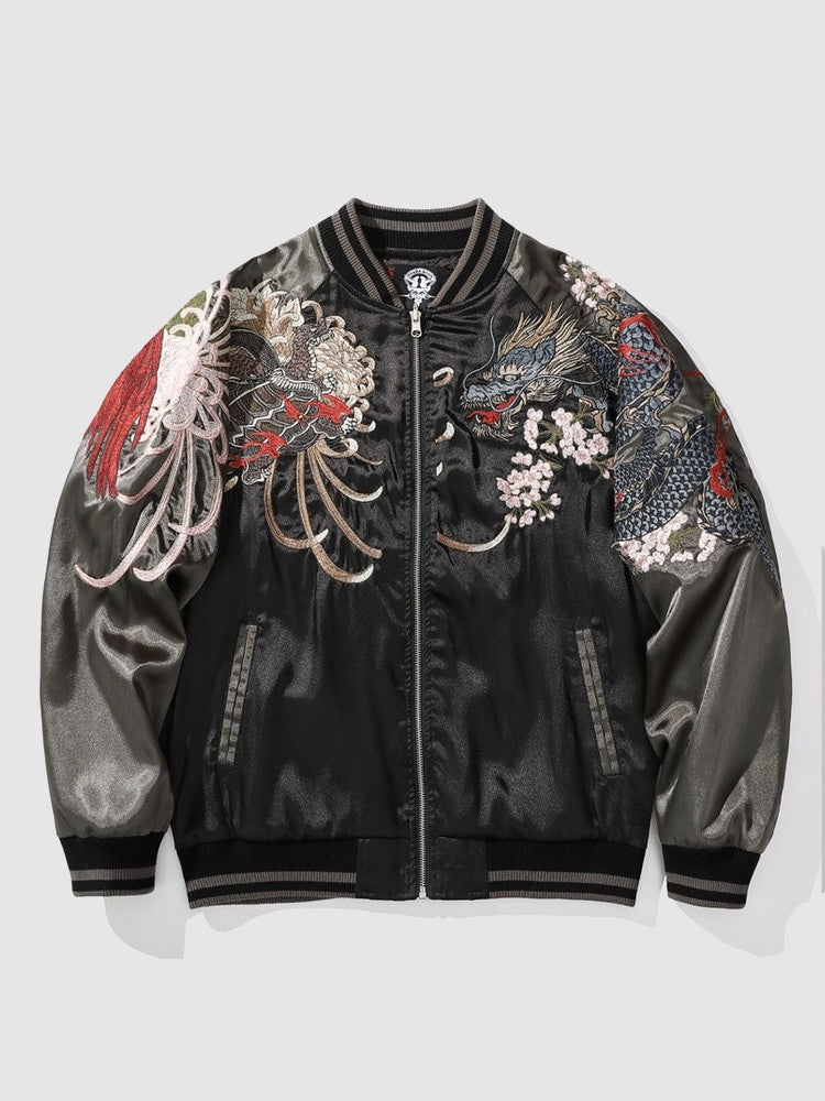 Traditional Japanese Sukajan Jacket 'Aka' - Sublimation Jacket ( Recreated Edition )