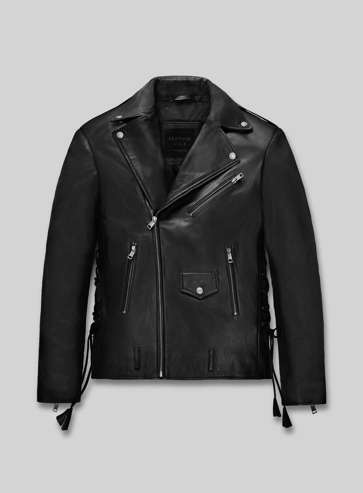 Triple H Black Leather Jacket – front view