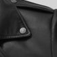 Triple H Black Leather Jacket – close-up and worn views