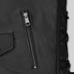 Triple H Black Leather Jacket – close-up and worn views