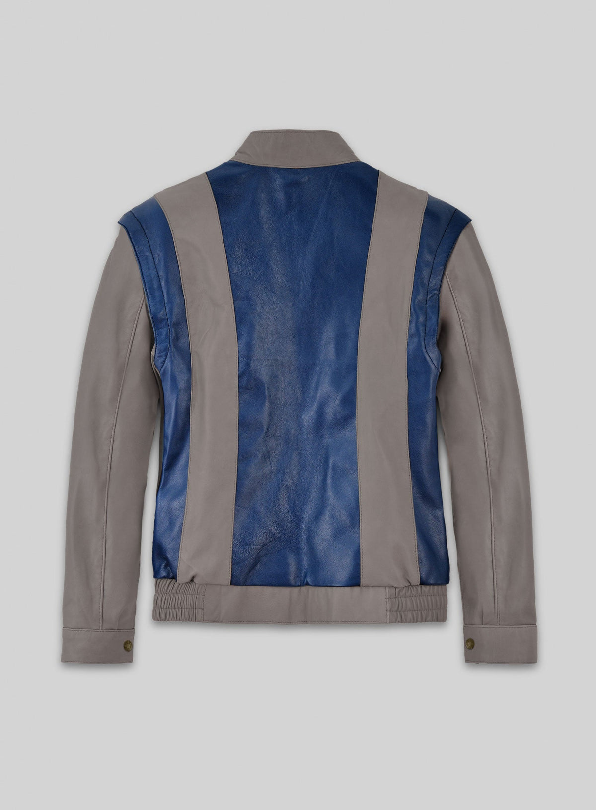 Tye Sheridan X-Men Apocalypse Gray & Blue Leather Jacket – back view