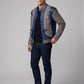 Tye Sheridan X-Men Apocalypse Gray & Blue Leather Jacket – worn look