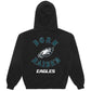 Born x Raised Black Philadelphia Eagles Chrome Rocker Hoodie Recreated Edition