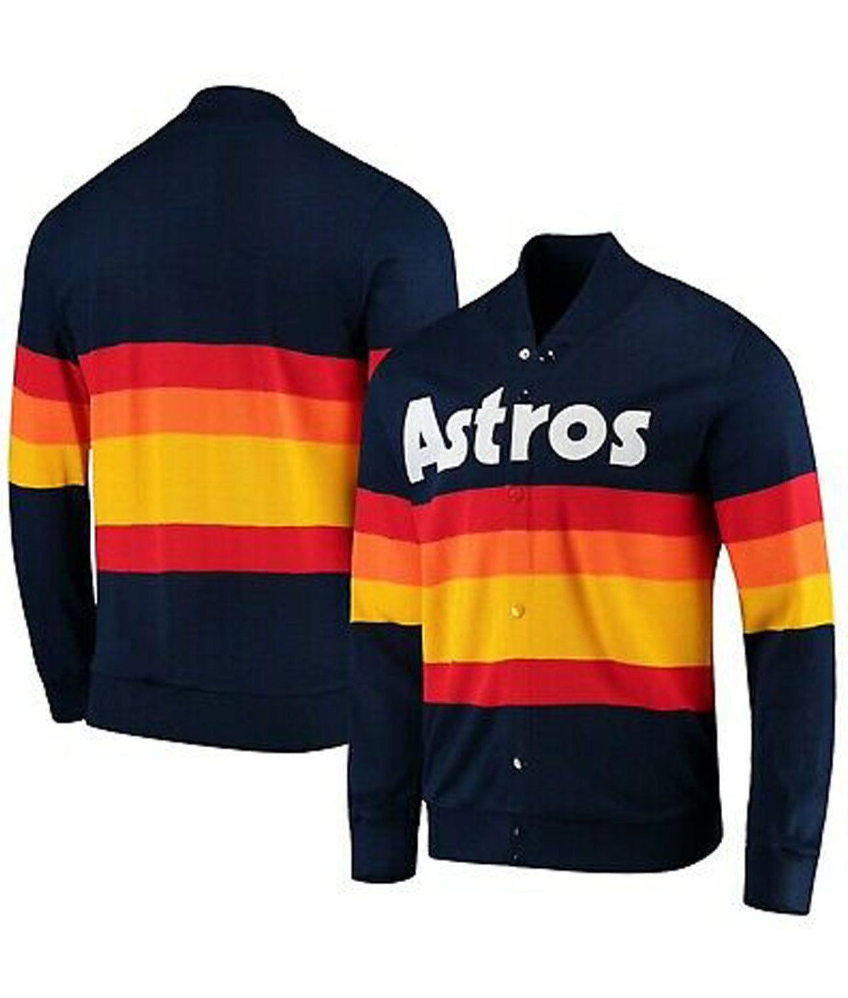 1986 Houston Astros blue bomber jacket back view
