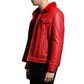 Men’s Trucker Red Shearling Leather Jacket — image 3
