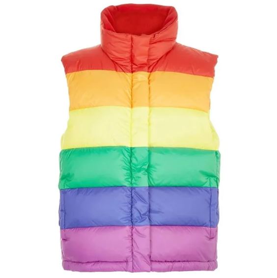 Multicolor Rainbow Puffer Vest — image 1