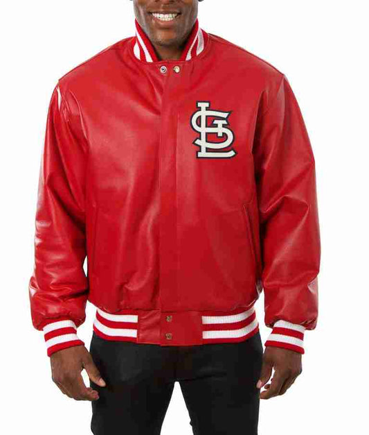 St. Louis Cardinals Varsity Red Leather Jacket — image 1