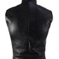 Vergil black and blue faux leather vest view 2
