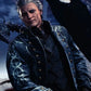 Vergil black and blue faux leather vest view 3