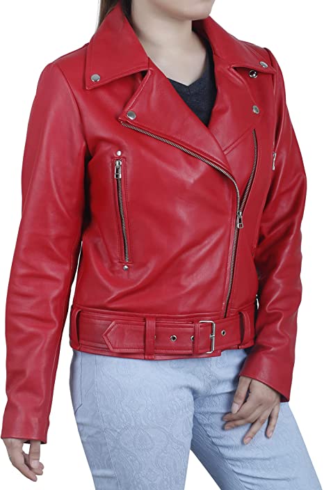 Women's Motorcycle Leather Jacket view 2