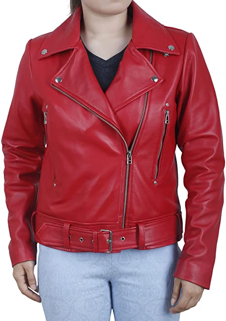 Women's Motorcycle Leather Jacket view 1