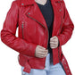 Women's Motorcycle Leather Jacket view 4