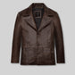 Johnny Depp Donnie Brasco Dark Espresso Leather Blazer, product view 1