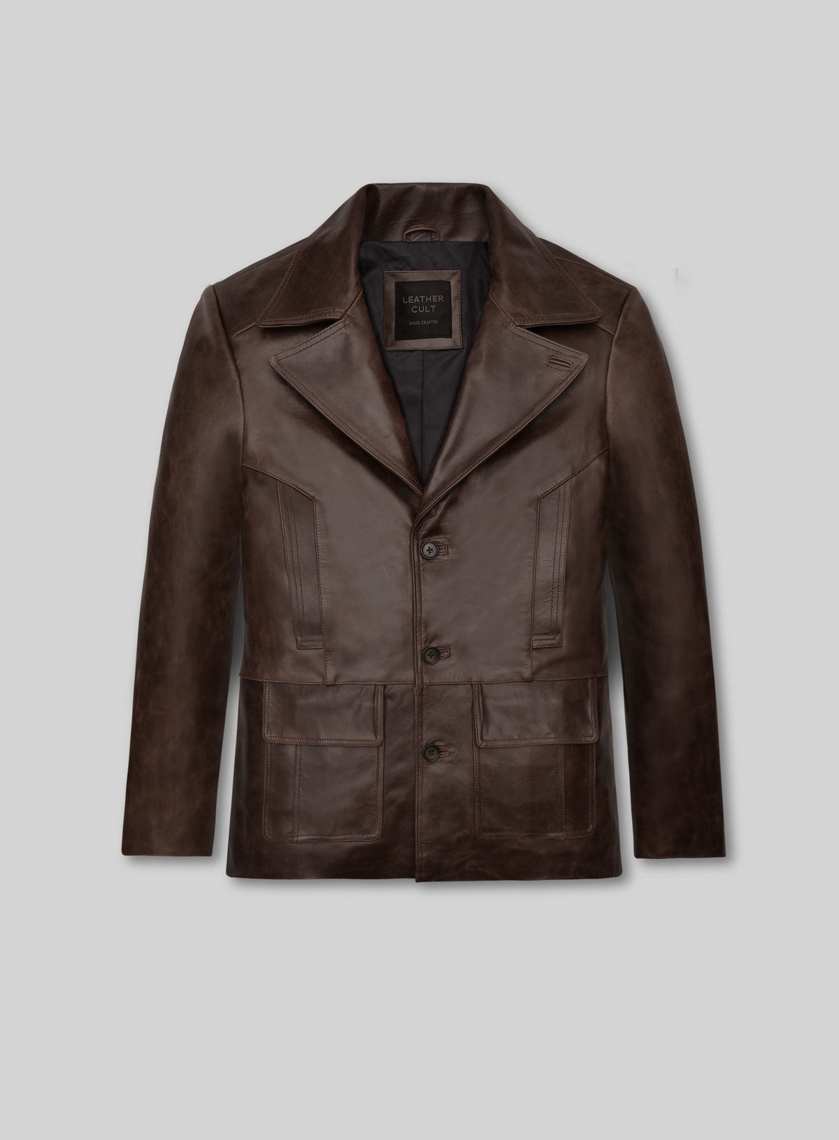 Johnny Depp Donnie Brasco Dark Espresso Leather Blazer, product view 1