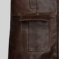 Johnny Depp Donnie Brasco Dark Espresso Leather Blazer, product view 4